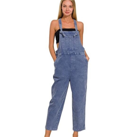 Zenana Outfitters Pants - Zenana‎ Washed Knot Strap Relaxed Fit Overalls